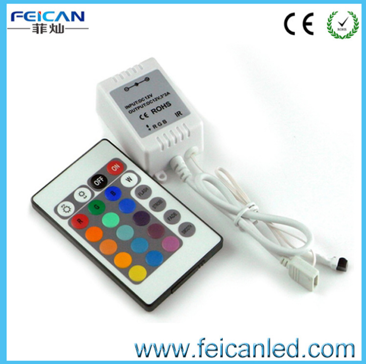 led LED红外24键控制器 七彩控制器 共负极 RGB 灯条 模组控制器