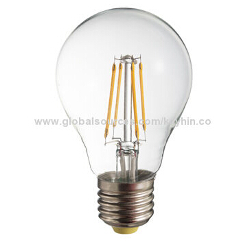 LED灯丝灯泡，4W，E27，CE和ROHS标志，EMC高流明，可调光
