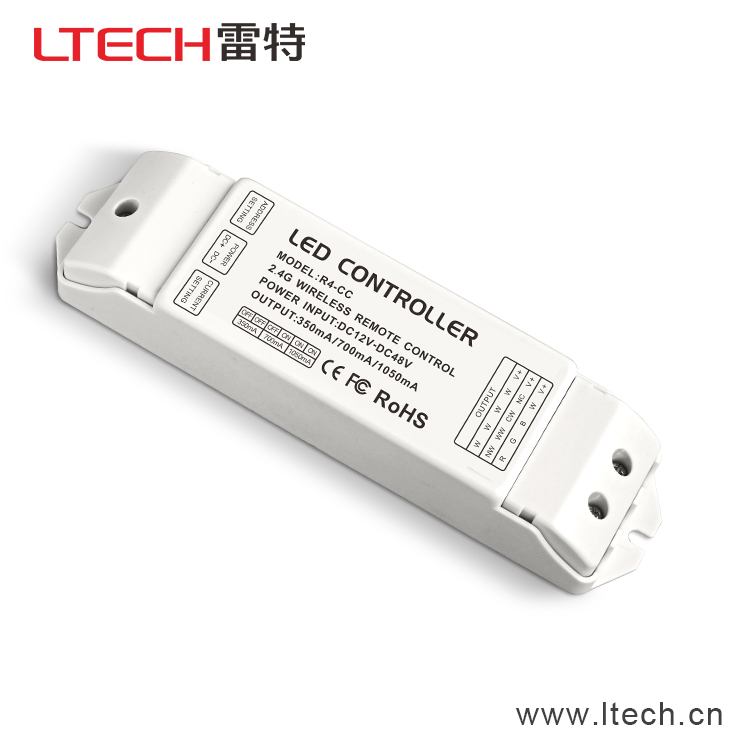 珠海雷特LED控制器 R4-CC 恒压无线接收器调光色温RGB/RGBW控制器