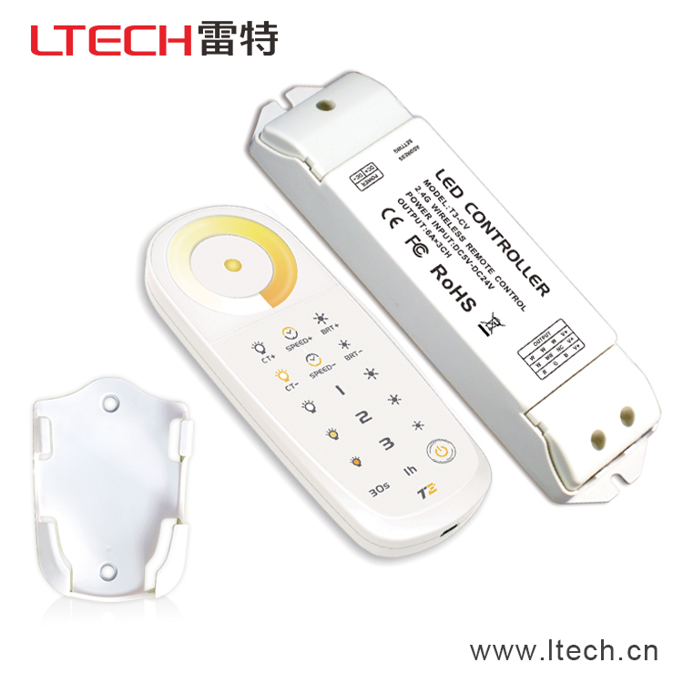珠海雷特LED控制器 RF 2.4G无线同步色温控制器 T2+T3-CV/T3-CC