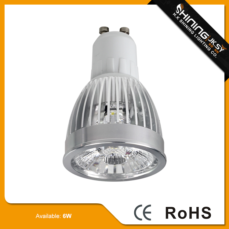 G5.3 MR16 E27 GU10 6W LED压铸铝灯杯，LED小射灯