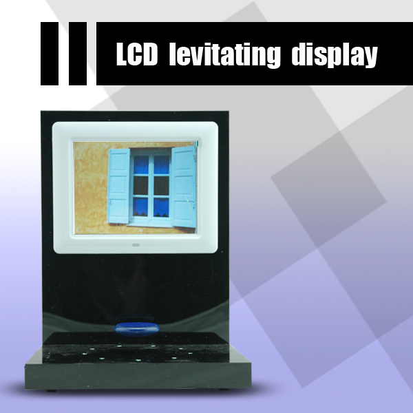 远程遥控L型新型LED展示架 8寸高清液晶屏幕磁悬烟盒手机模型展示架 