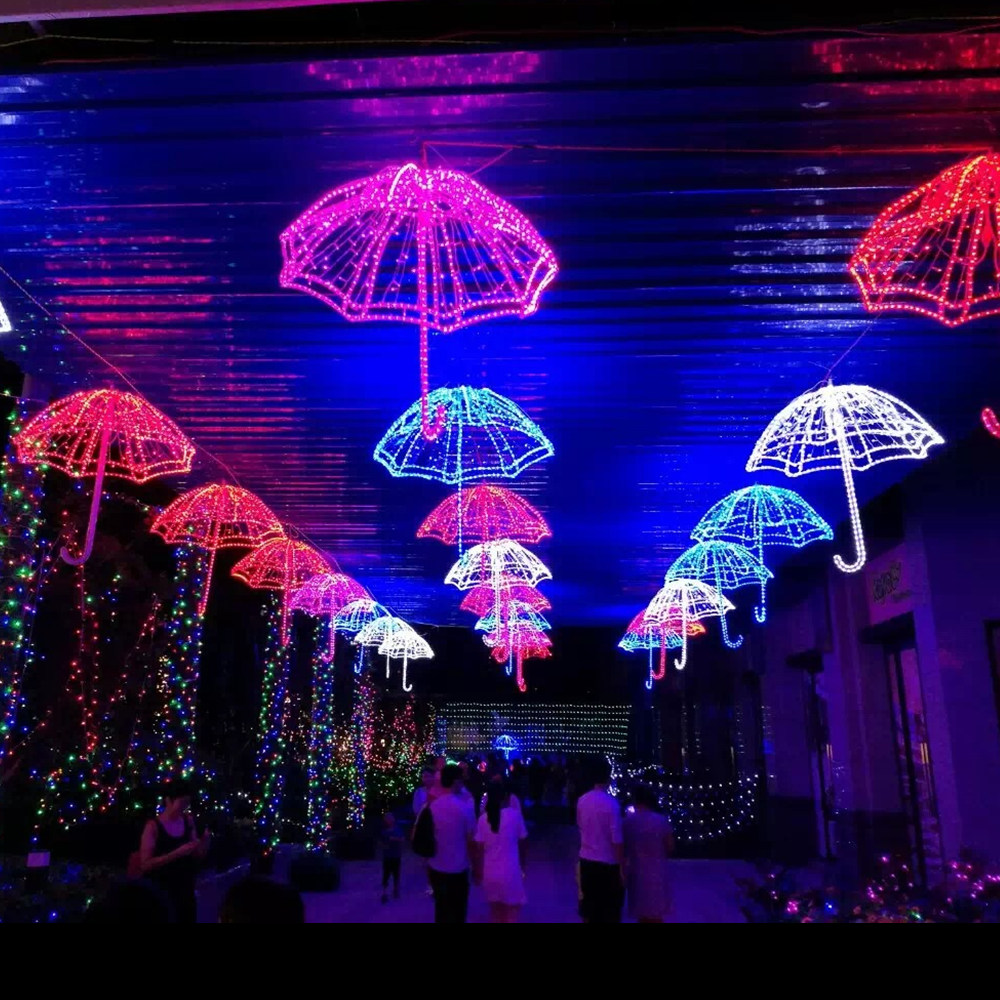 梦幻灯光节造型灯 LED雨伞 专业生产来图可订制 3D立体形状灯 大型活动展览灯具