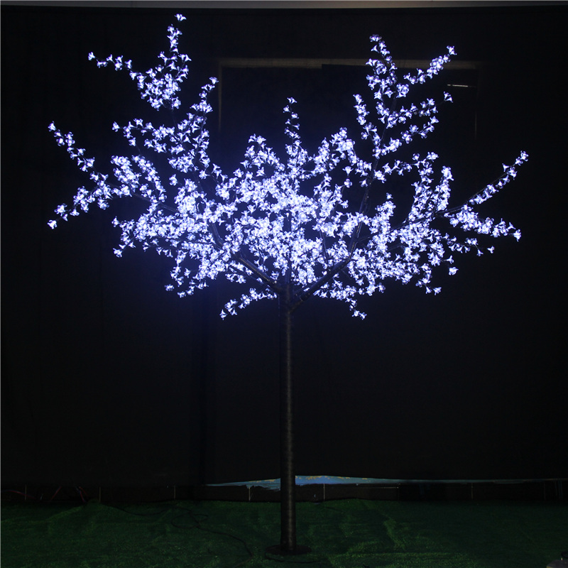 厂商圣诞节日装饰LED樱花树枝灯 高2.5米 雪花白色圣诞树批发