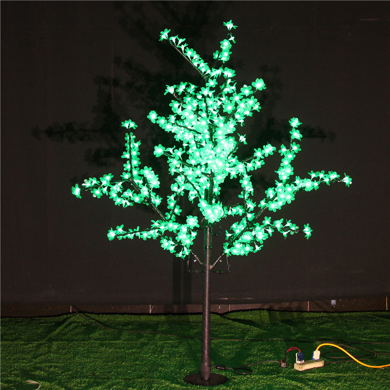 厂家批发LED铁杆樱花树灯高度1.5米绿色粉色户外防水公园工程发光景观