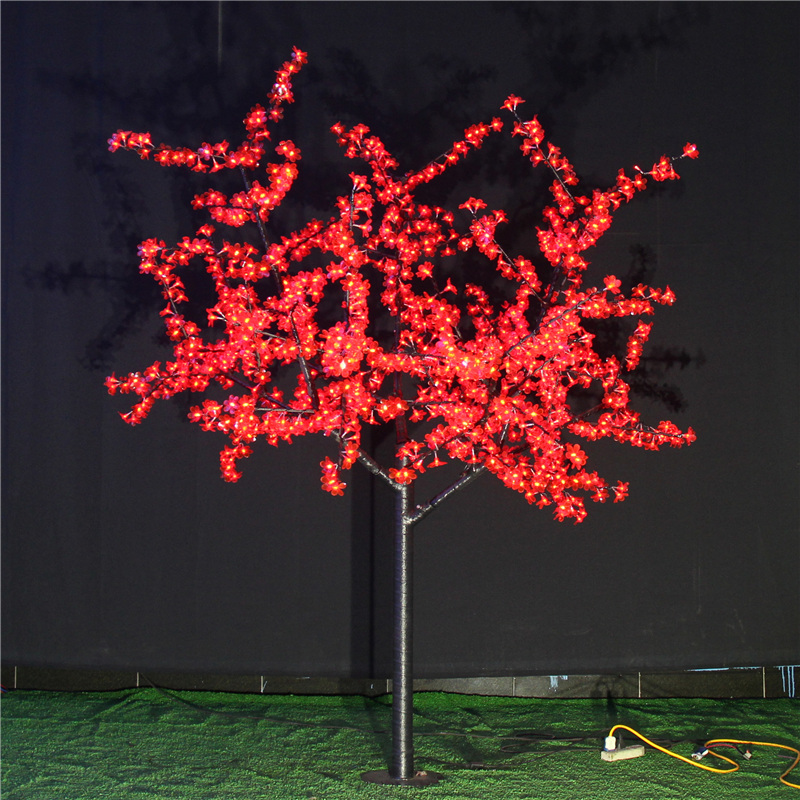 供应LED大花瓣户外景观发光树灯 高2.5米 220V 户外防水樱花树灯 质保两年