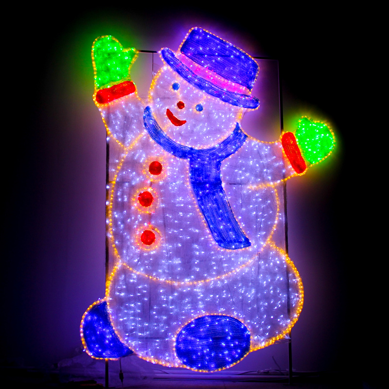  圣诞节雪人造型灯梦幻灯光节LED立体造型灯广场活动展览灯具 厂家定制 户外防雨