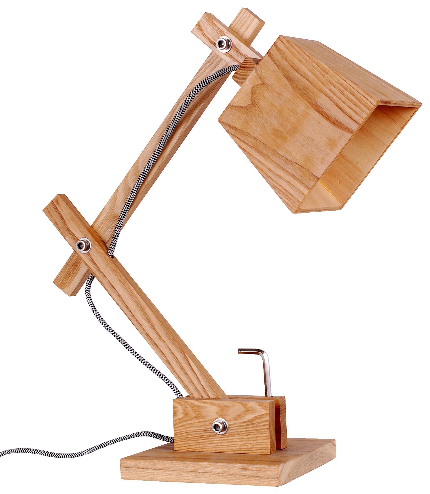 Solid wood base office desk table lamp