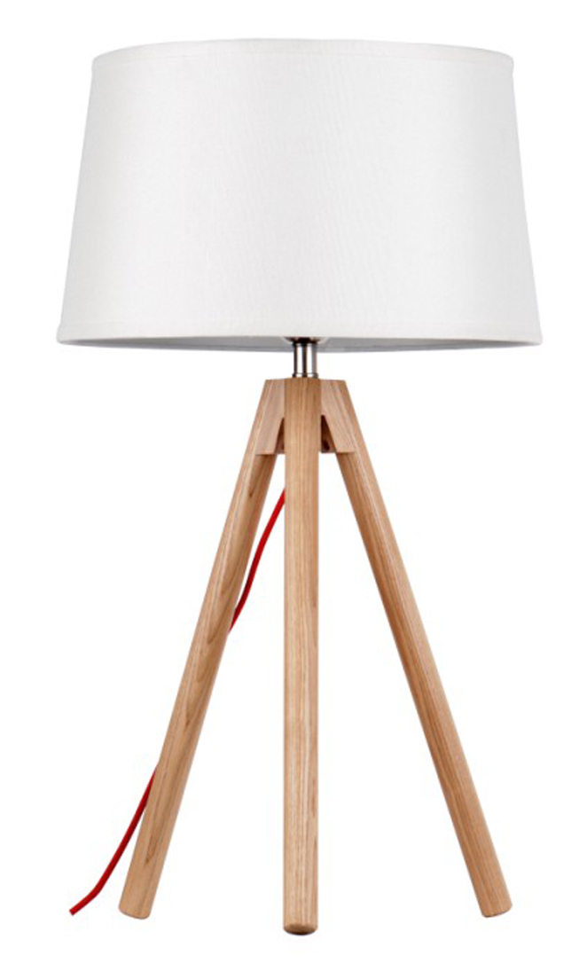 Solid wood base tripod desk table lamp 