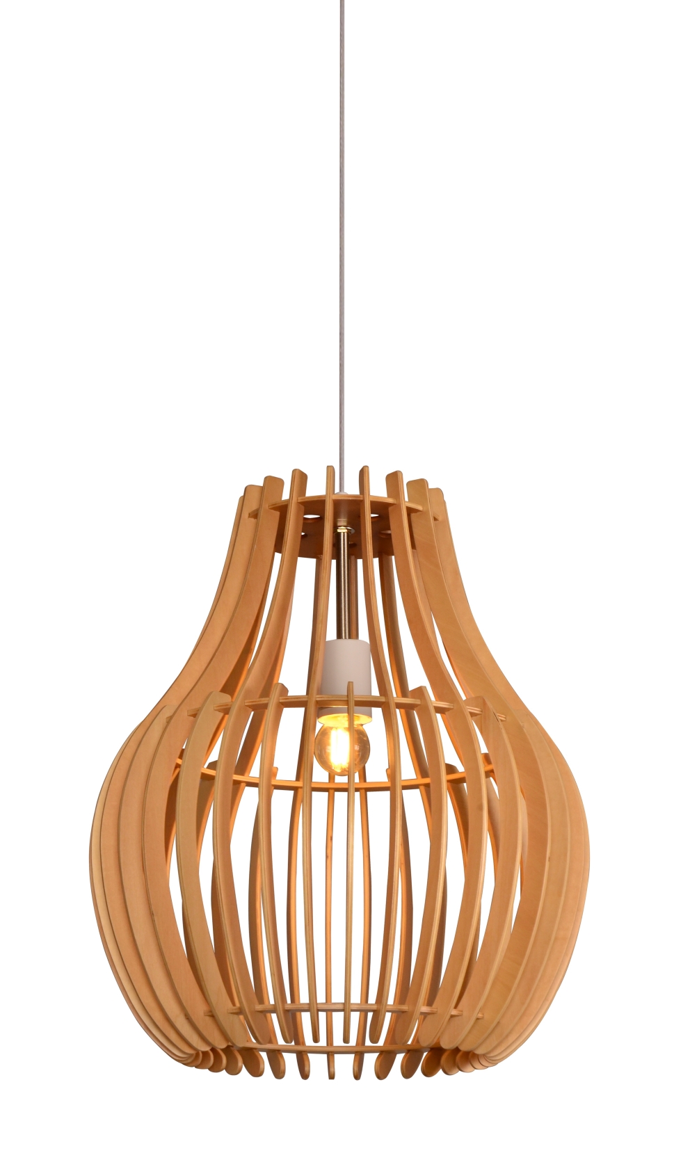 Wood pendant lamp in natural color