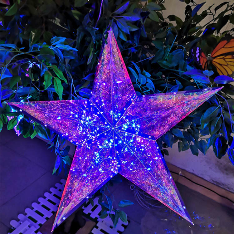 厂家直销圣诞节户外防水装饰品创意发光LED幻彩立体五角星造型灯