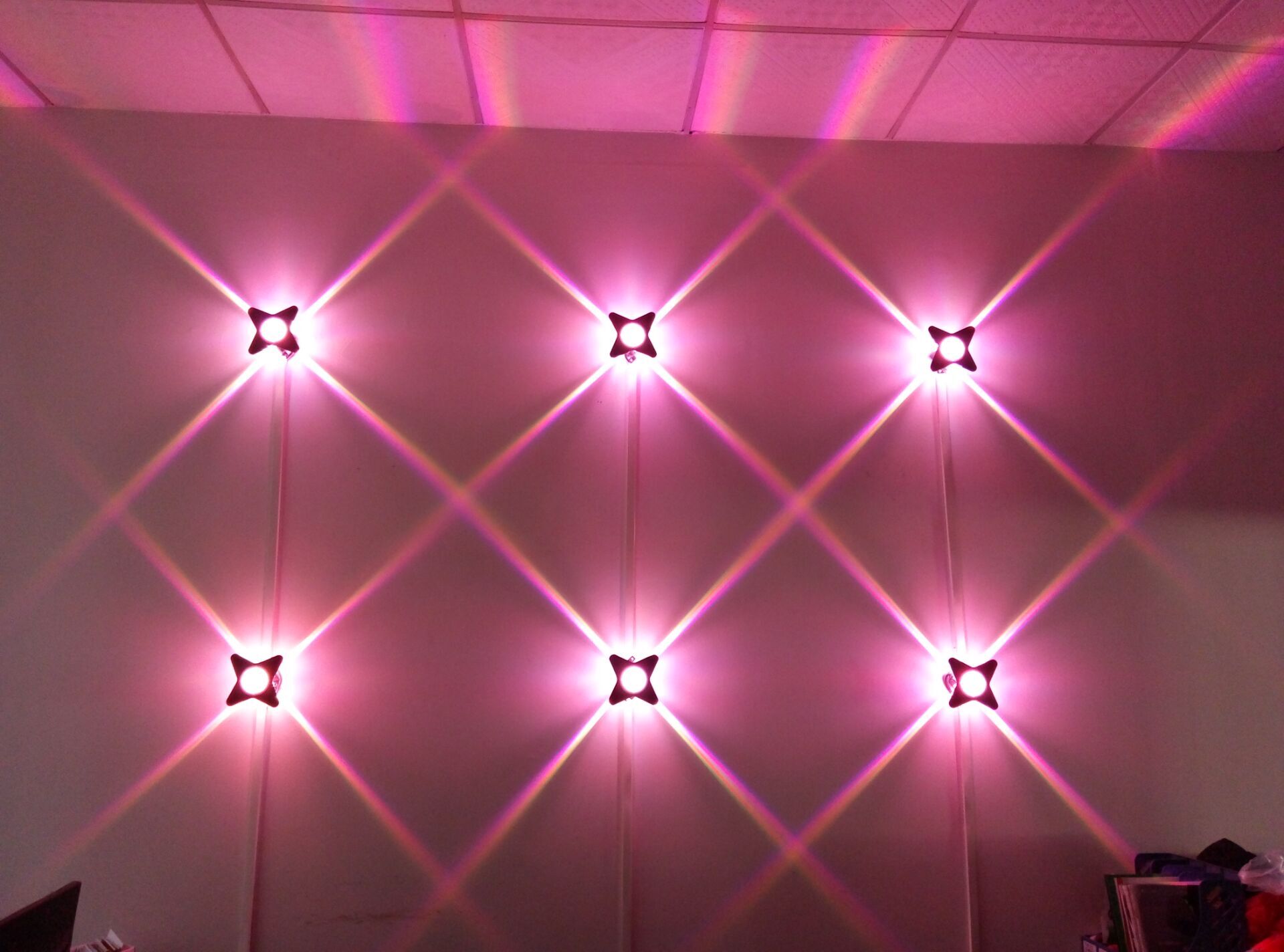 新款led十字星光灯 十字光束灯 十字壁灯 户外防水5头壁灯 单色 七彩