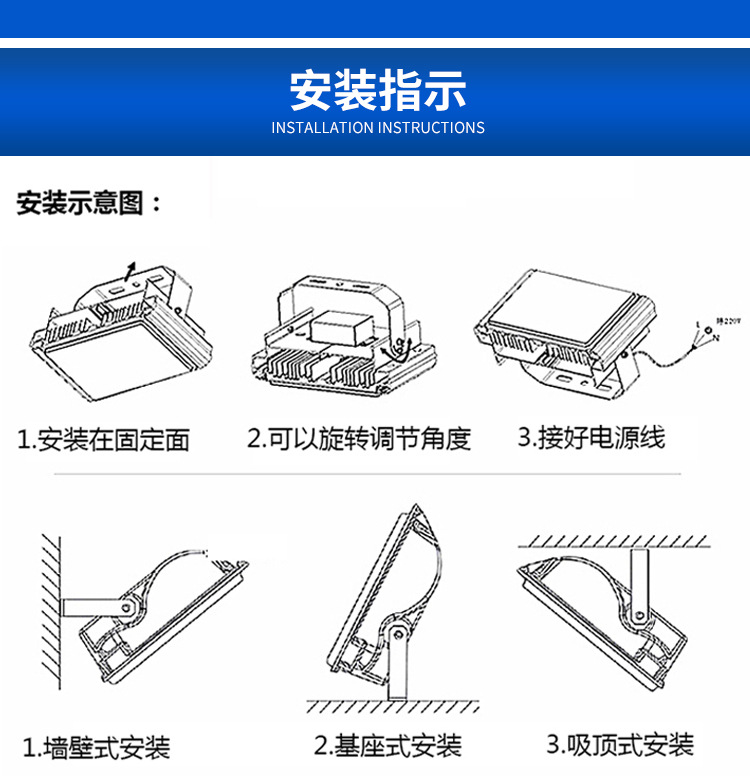 投射灯怎么安装图片图片