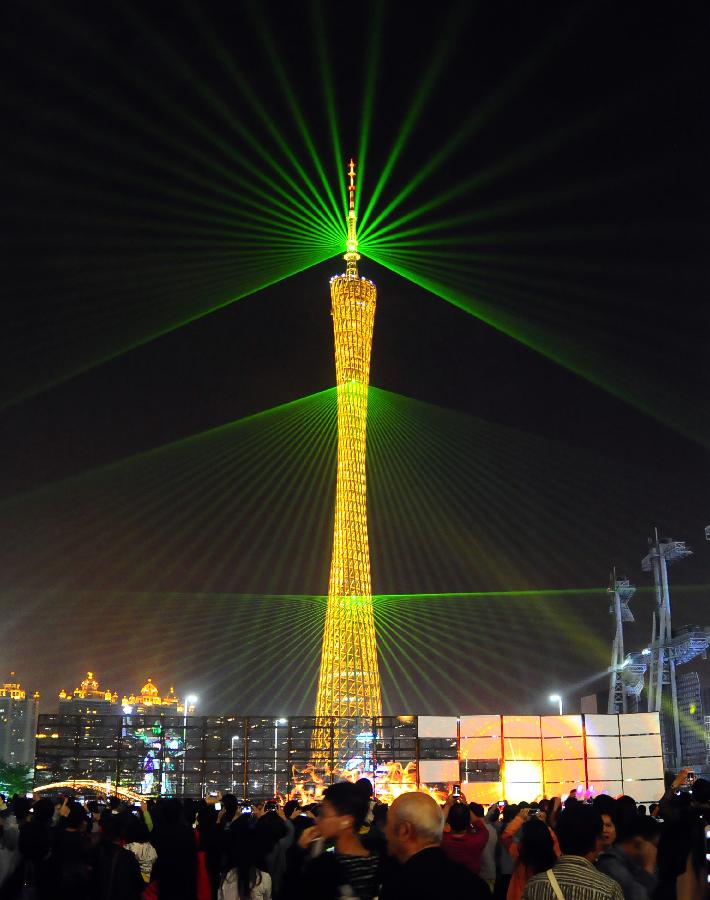 高楼激光灯 水幕景观激光灯 景点建筑激光地标 彩色激光彩虹激光地标