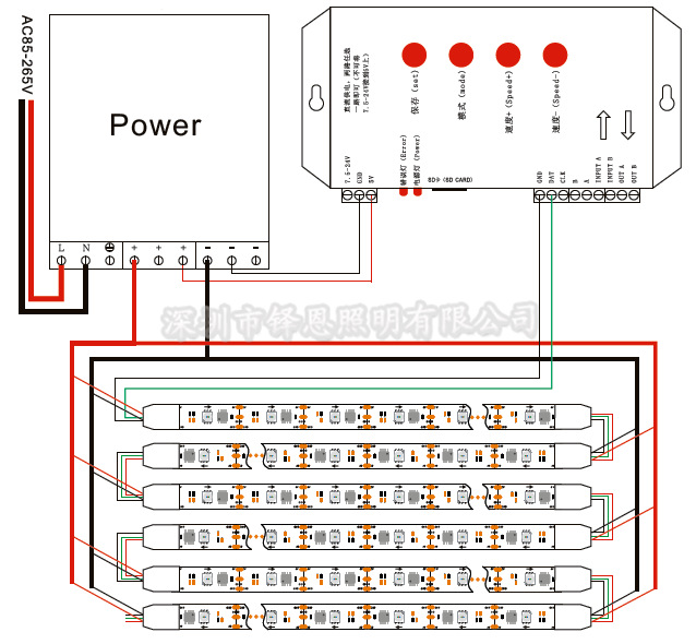 led控制器接线图 图解图片
