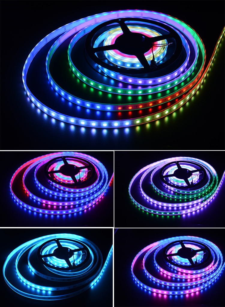 12v/24v低压rgb3528led灯带 全彩跑马灯户外防水灯带厂家直销